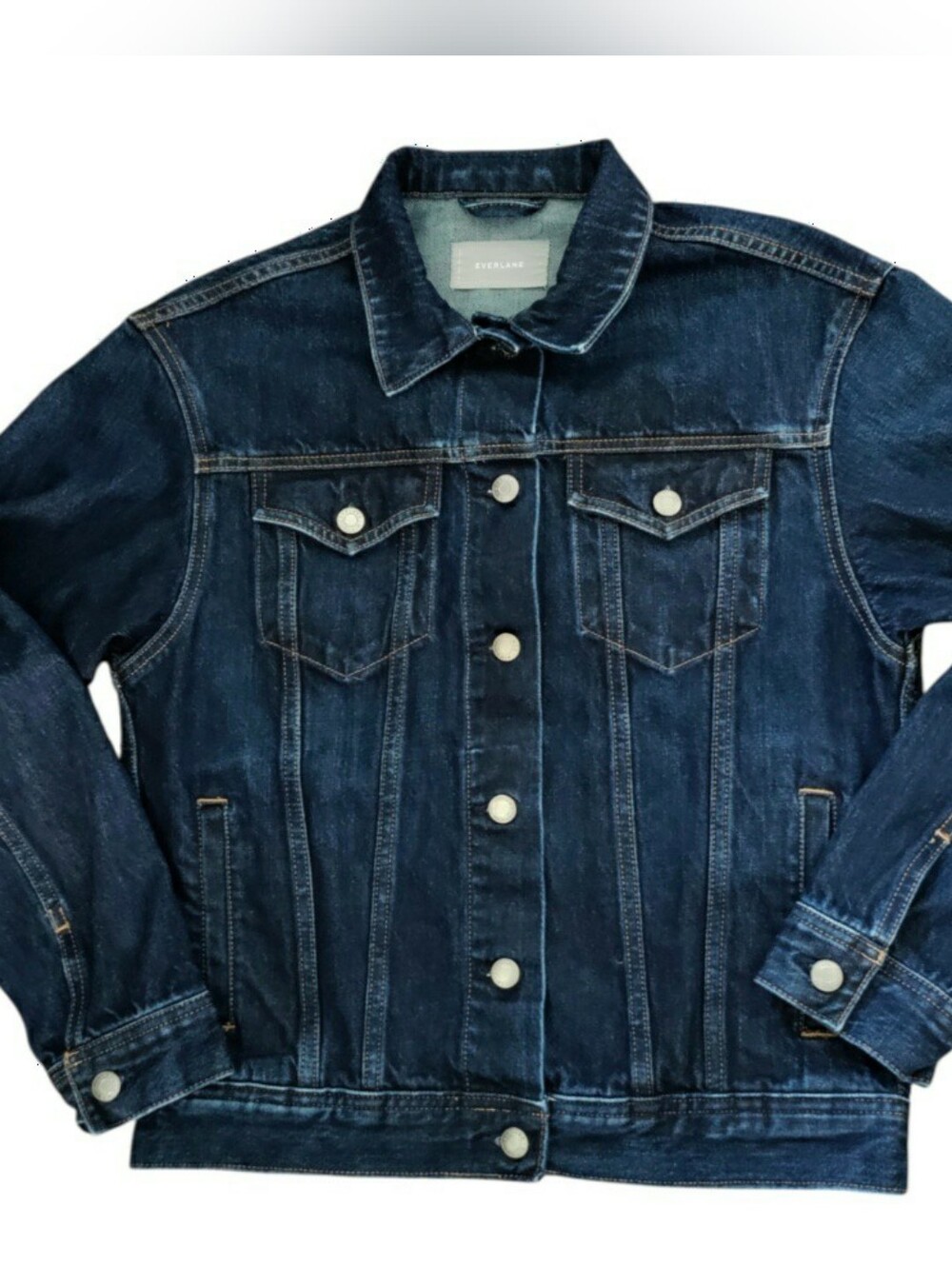Everlane The Denim Trucker Jacket Blue Jean Vintage Dark Classic Normcore